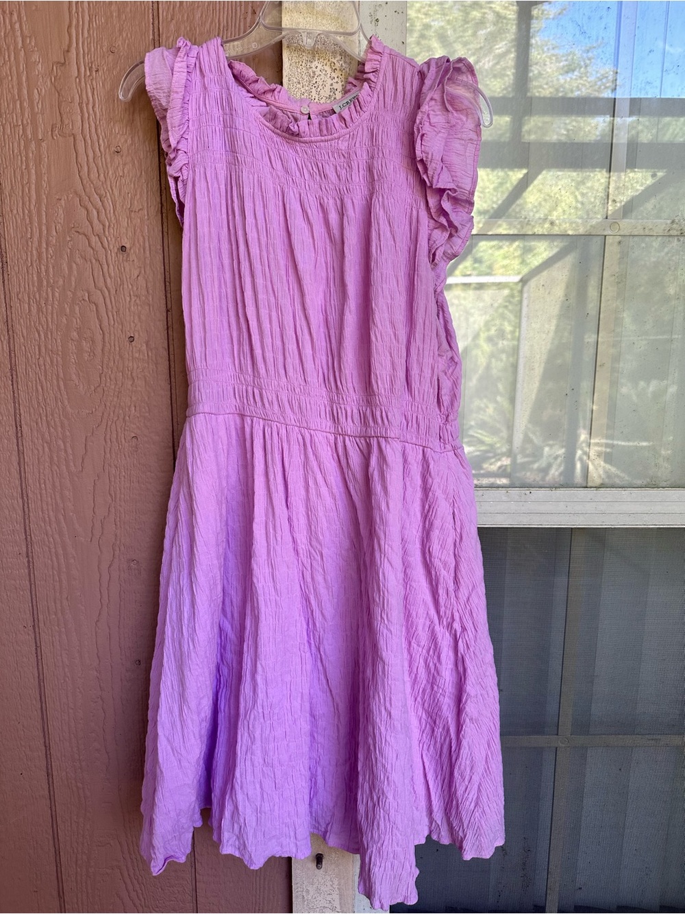 J Crew Ruffle Sleeve Lavender Dress
